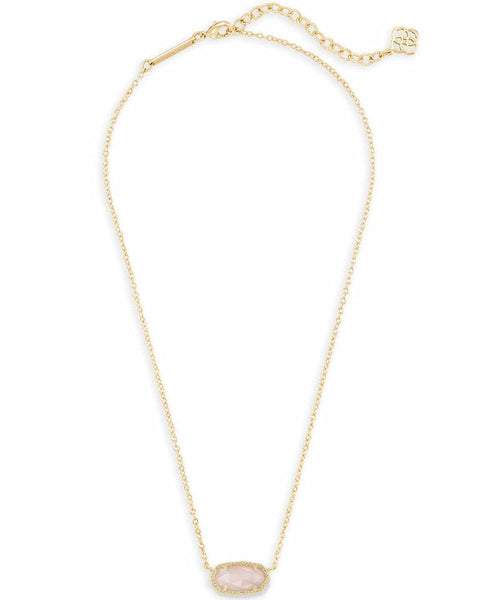Kendra Scott Elisa Pendant Necklace for Women, Fashion Jewelry, 14k Gold-Plated, Rose Quartz Kendra Scott