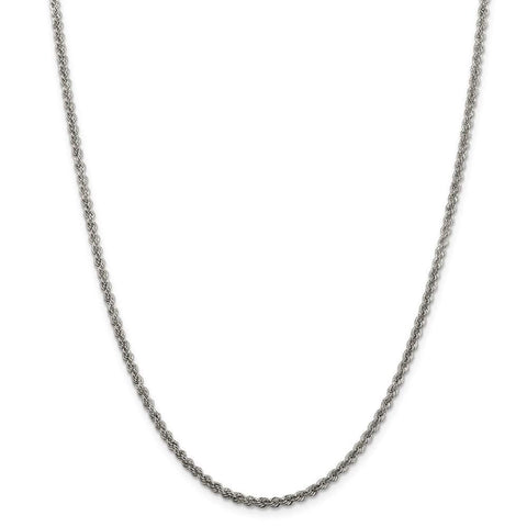 925 Sterling Silver Solid Lobster Claw Closure Polished Twisted 2.5mm Necklace 24 Inch Jewelry Gifts for Women JewelryWeb