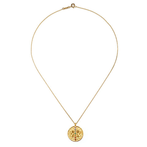 Satya Jewelry Multi Stone Chakra Pendant Necklace 18-Inch, One Size Satya Jewelry