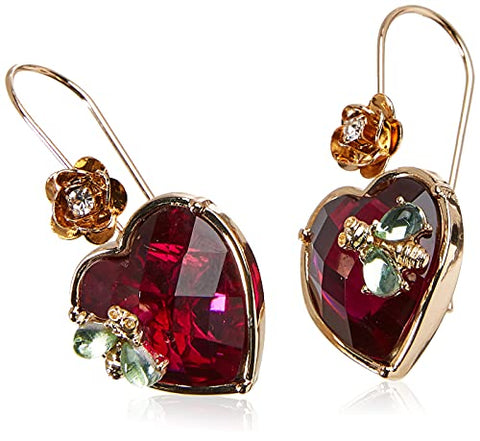 Betsey Johnson Stone Heart Drop Earrings Betsey Johnson