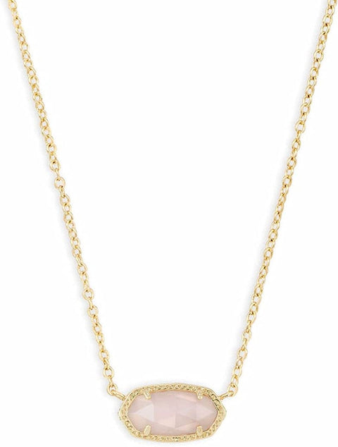 Kendra Scott Elisa Pendant Necklace for Women, Fashion Jewelry, 14k Gold-Plated, Rose Quartz Kendra Scott