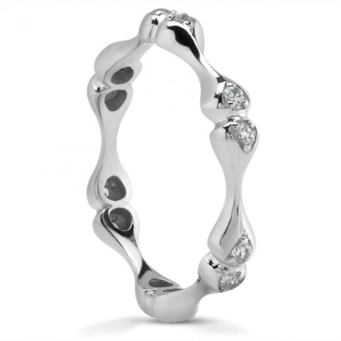 Madina Jewelry 0.36 ct Ladies Round Cut Diamond Eternity Wedding Band Ring in Prong Setting in 14 kt White Gold in Size 10 Madina Jewelry