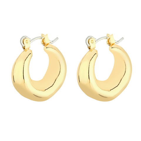 Wgoud Chunky Huggie Hoop Earring 14K Gold Hoop Earrings for Men Women Hypoallergenic, Thick Hoops Earring set, Twist Hoop Earring (6 Prs Chunky Gold) wgoud