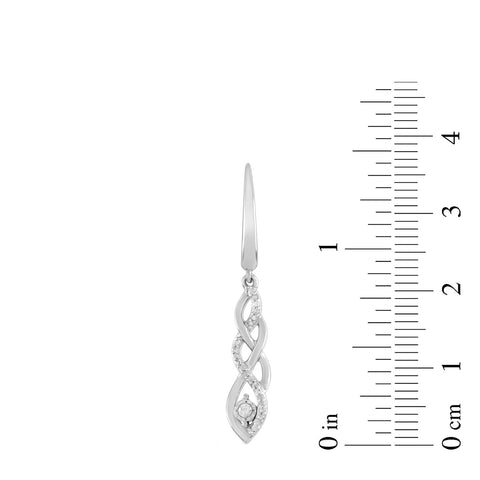 Amazon Collection Women Sterling Silver Diamond Twist Pendant Necklace and Earrings Box Set (1/5 cttw), 18" Amazon Collection