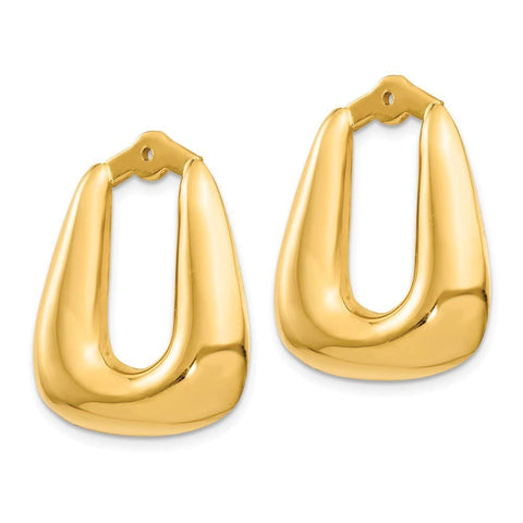 14k Yellow Gold Dangle Open back Polished Hoop Earrings Jackets Measures 25x20mm Wide Jewelry Gifts for Women JewelryWeb