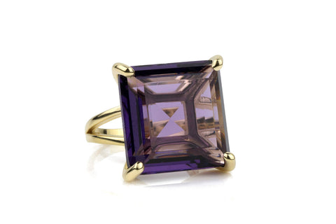 Artisan-made Big Amethyst Ring with 925 Sterling Silver Band - Stunning Amethyst Jewelry for Women - February Birthstone Jewelry for Occasions and Everyday Wear - With Box ANEMONE JEWELRY