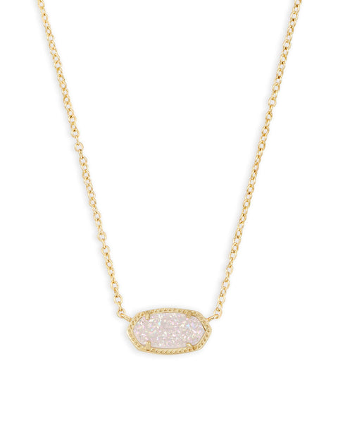 Kendra Scott Gift Bundle, Elisa Adjustable Length Pendant Necklace, Elaina Adjustable Chain Bracelet, and Ellie Stud Earrings for Women, Fashion Jewelry, 14k Gold Plated, Iridescent Drusy Kendra Scott