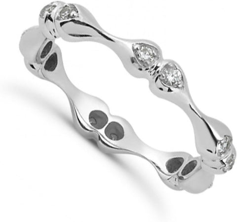 Madina Jewelry 0.36 ct Ladies Round Cut Diamond Eternity Wedding Band Ring in Prong Setting in 14 kt White Gold in Size 10 Madina Jewelry