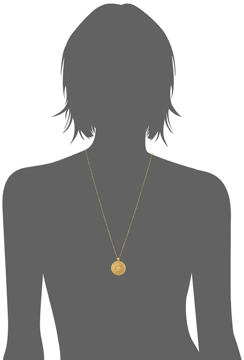 Satya Jewelry Gold Hamsa Mandala womens Pendant Necklace (24-Inch) Satya Jewelry