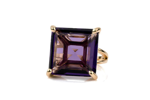 Artisan-made Big Amethyst Ring with 925 Sterling Silver Band - Stunning Amethyst Jewelry for Women - February Birthstone Jewelry for Occasions and Everyday Wear - With Box ANEMONE JEWELRY