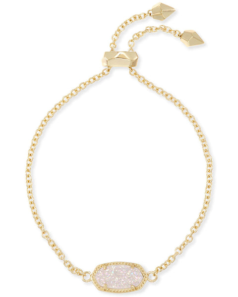 Kendra Scott Gift Bundle, Elisa Adjustable Length Pendant Necklace, Elaina Adjustable Chain Bracelet, and Ellie Stud Earrings for Women, Fashion Jewelry, 14k Gold Plated, Iridescent Drusy Kendra Scott
