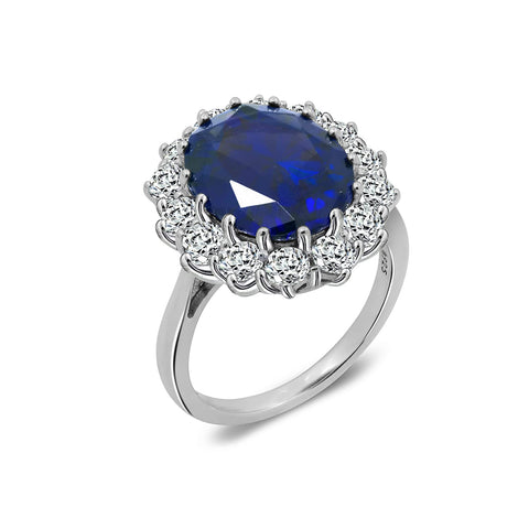 Amazon Collection Platinum-Plated Sterling Silver Celebrity "Kate" Ring made with Infinite Elements Cubic Zirconia Accents, Size 7 Amazon Essentials