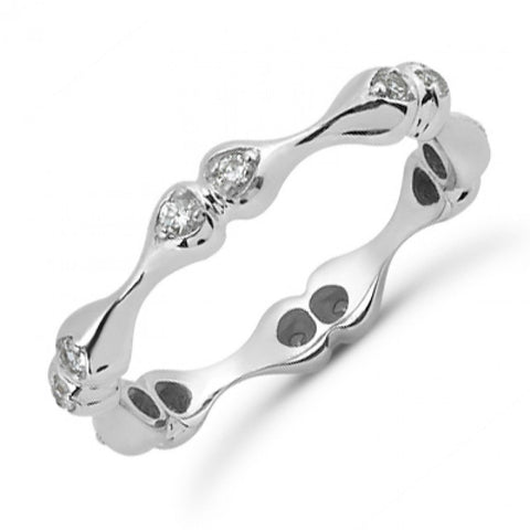 Madina Jewelry 0.36 ct Ladies Round Cut Diamond Eternity Wedding Band Ring in Prong Setting in 14 kt White Gold in Size 10 Madina Jewelry