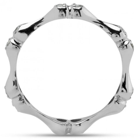 Madina Jewelry 0.36 ct Ladies Round Cut Diamond Eternity Wedding Band Ring in Prong Setting in 14 kt White Gold in Size 10 Madina Jewelry