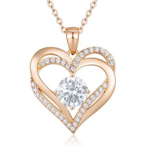 LOUISA SECRET Love Heart Birthstone Necklaces for Women, 925 Sterling Silver Women Pendant Necklace, Mother’s Day Birthday Anniversary Jewelry Gift for Woman Mother Mom Wife Her Girlfriend Girl LOUISA SECRET