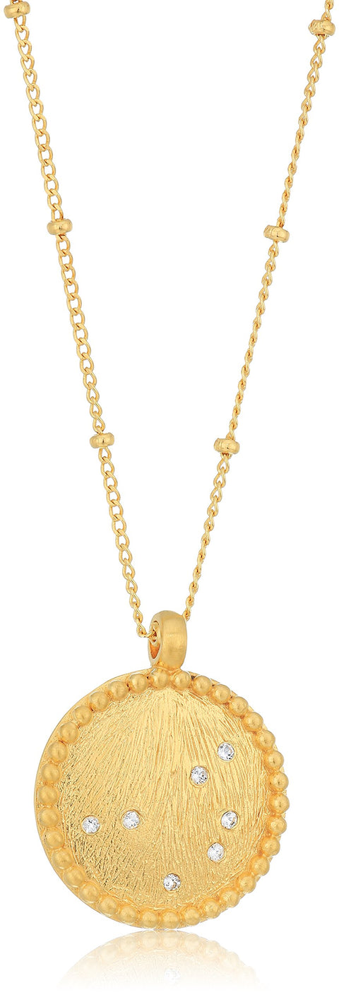 Satya Jewelry Celestial Goddess White Topaz Gold Pleiades Pendant Necklace, 18-Inch Satya Jewelry