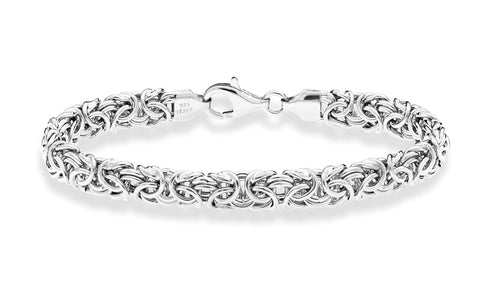Miabella Italian 925 Sterling Silver Byzantine Bracelet for Women, Handmade in Italy (Length 8 Inches) Miabella