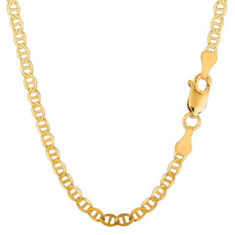 Jewelry Affairs 14k Yellow Real Gold Mariner Link Chain Necklace, 4.5 mm, 18" Jewelry Affairs