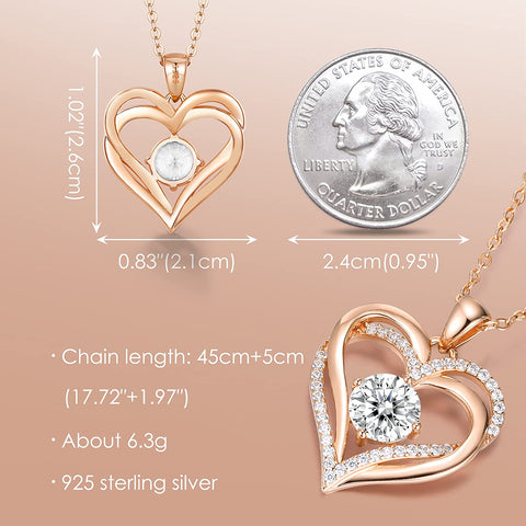 LOUISA SECRET Love Heart Birthstone Necklaces for Women, 925 Sterling Silver Women Pendant Necklace, Mother’s Day Birthday Anniversary Jewelry Gift for Woman Mother Mom Wife Her Girlfriend Girl LOUISA SECRET