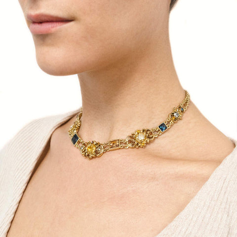 Ben-Amun Arabian Nights Collection Swarovski Crystal Gold Plated New York Fashion Jewelry, Deco Station Choker Ben-Amun Jewelry