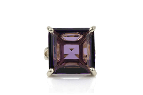 Artisan-made Big Amethyst Ring with 925 Sterling Silver Band - Stunning Amethyst Jewelry for Women - February Birthstone Jewelry for Occasions and Everyday Wear - With Box ANEMONE JEWELRY