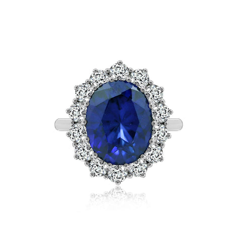 Amazon Collection Platinum-Plated Sterling Silver Celebrity "Kate" Ring made with Infinite Elements Cubic Zirconia Accents, Size 7 Amazon Essentials