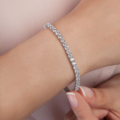 PAVOI 14K Gold Plated Cubic Zirconia Classic Tennis Bracelet | Yellow Gold Bracelets for Women | 7 Inches PAVOI