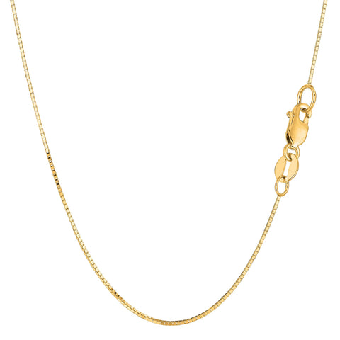 Jewelry Affairs 14k Yellow Real Solid Gold Mirror Box Chain Necklace, 0.7mm, 24" Jewelry Affairs