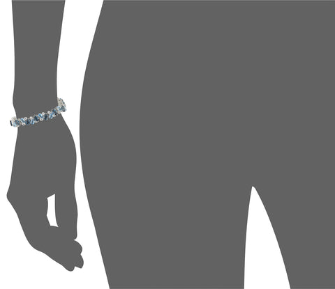 Amazon Essentials Sterling Silver Tonal Blue and White Topaz Bracelet, 7.25" (previously Amazon Collection) Amazon Essentials