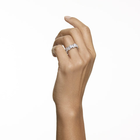 Swarovski Pear Vittore Ring, Women's Ring with Pear-Shaped White Crystal Stones on a Rhodium Plated Setting, Size 50 SWAROVSKI