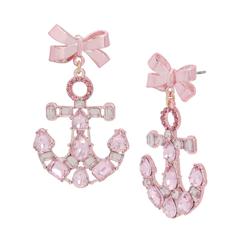 Betsey Johnson Womens Anchor Drop Earrings Betsey Johnson