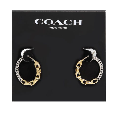 Coach Women's Signature Mixed Hoop Earrings Coach