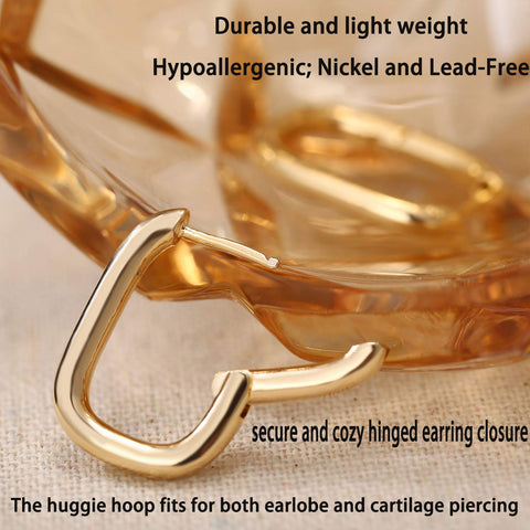 6 Pairs Gold Chunky Hoop Earrings Set for Women Hypoallergenic Thick Open Twisted Huggie Hoop Jewelry for Birthday Gifts 17KM