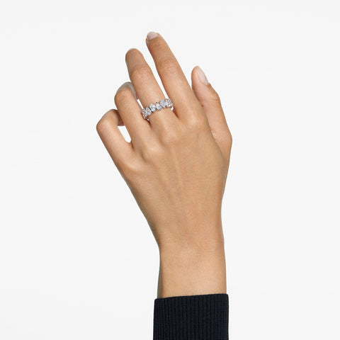 Swarovski Pear Vittore Ring, Women's Ring with Pear-Shaped White Crystal Stones on a Rhodium Plated Setting, Size 50 SWAROVSKI