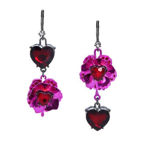 Betsey Johnson Flower Mismatch Earrings Betsey Johnson