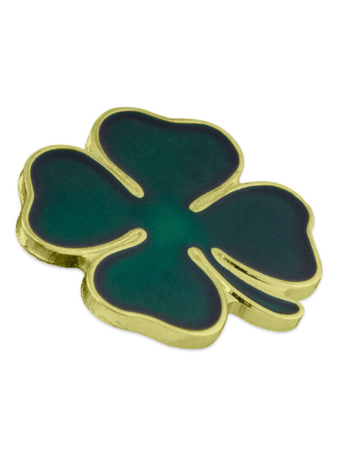 PinMart St. Patrick's Day Lapel Pin – Green Four Leaf Clover Jewelry for Women and Men – Irish Culture Celebration Pin –Gold Plated Enamel Brooch with Clutch Back PinMart