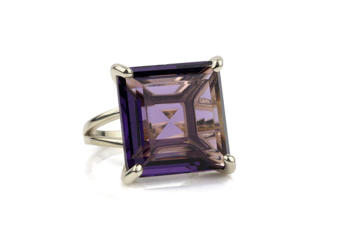 Artisan-made Big Amethyst Ring with 925 Sterling Silver Band - Stunning Amethyst Jewelry for Women - February Birthstone Jewelry for Occasions and Everyday Wear - With Box ANEMONE JEWELRY