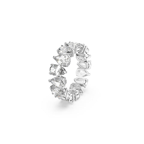 Swarovski Pear Vittore Ring, Women's Ring with Pear-Shaped White Crystal Stones on a Rhodium Plated Setting, Size 50 SWAROVSKI