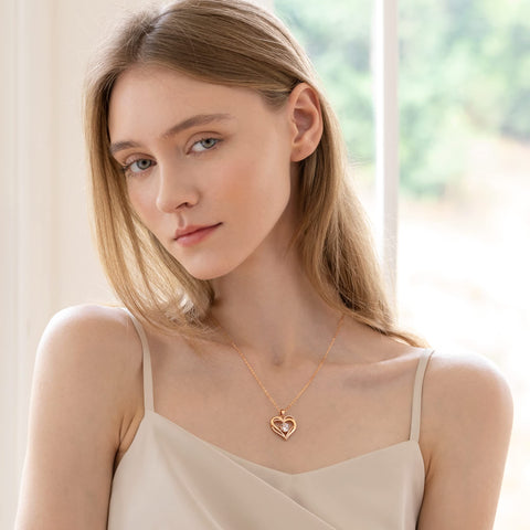 LOUISA SECRET Love Heart Birthstone Necklaces for Women, 925 Sterling Silver Women Pendant Necklace, Mother’s Day Birthday Anniversary Jewelry Gift for Woman Mother Mom Wife Her Girlfriend Girl LOUISA SECRET