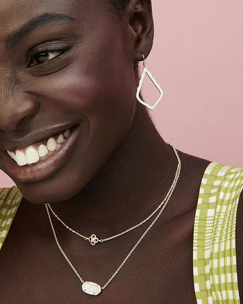 Kendra Scott Elisa Pendant Necklace for Women, Fashion Jewelry, 14k Gold-Plated, Rose Quartz Kendra Scott