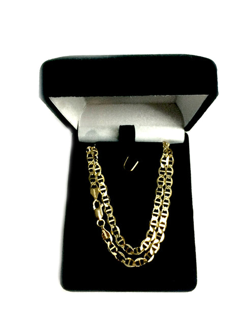 Jewelry Affairs 14k Yellow Real Gold Mariner Link Chain Necklace, 4.5 mm, 18" Jewelry Affairs