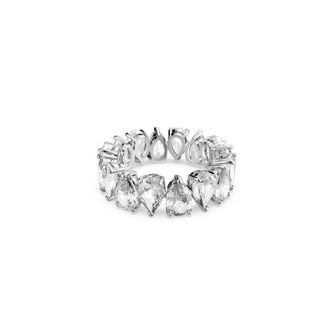 Swarovski Pear Vittore Ring, Women's Ring with Pear-Shaped White Crystal Stones on a Rhodium Plated Setting, Size 50 SWAROVSKI