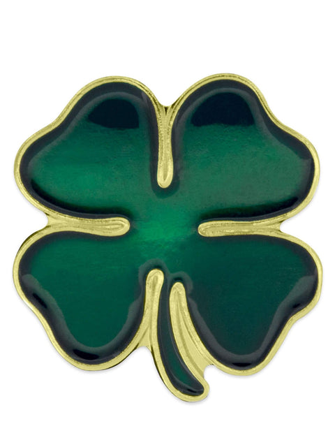 PinMart St. Patrick's Day Lapel Pin – Green Four Leaf Clover Jewelry for Women and Men – Irish Culture Celebration Pin –Gold Plated Enamel Brooch with Clutch Back PinMart