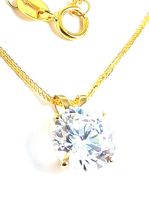 18k SOLID Gold LUXURY WOMENS DAY gift for her 8mm Diamond Necklace Pendant 1.5 carat SOLITAIRE DIAMOND Floating Diamond Necklace Yellow gold HANDMADE Jewellery for women Bday Anniversary WOMENS DAY Generic