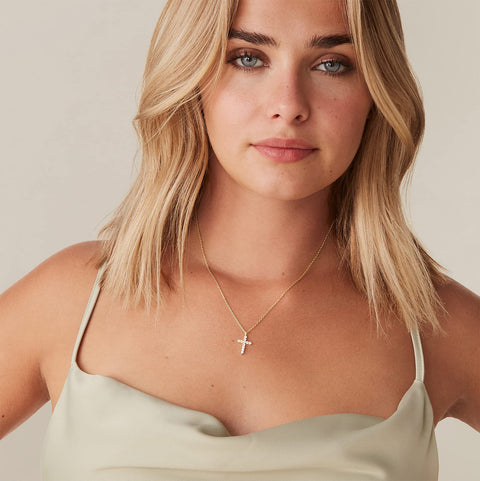 PAVOI Womens 14K Gold Plated – Yellow Gold Faith Necklace with Pendant PAVOI