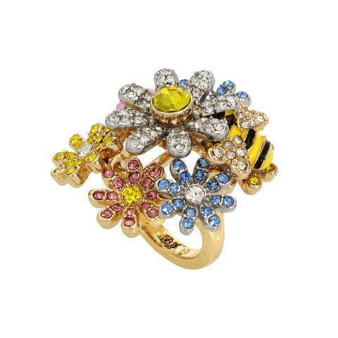Betsey Johnson Womens Daisy Cocktail Ring Betsey Johnson
