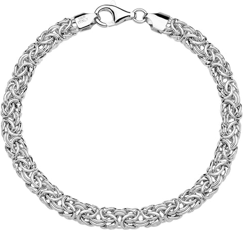 Miabella Italian 925 Sterling Silver Byzantine Bracelet for Women, Handmade in Italy (Length 8 Inches) Miabella