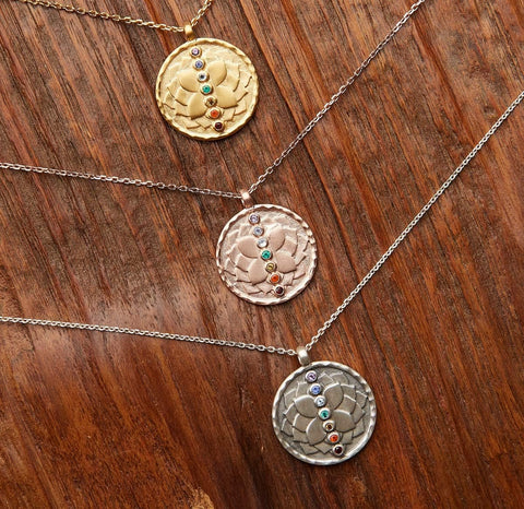 Satya Jewelry Multi Stone Chakra Pendant Necklace 18-Inch, One Size Satya Jewelry