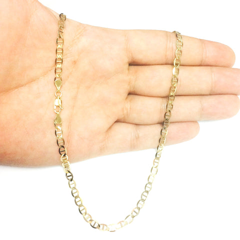 Jewelry Affairs 14k Yellow Real Gold Mariner Link Chain Necklace, 4.5 mm, 18" Jewelry Affairs