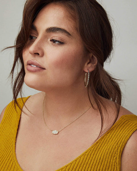 Kendra Scott Elisa Pendant Necklace for Women, Fashion Jewelry, 14k Rose Gold-Plated, Iridescent Drusy Kendra Scott
